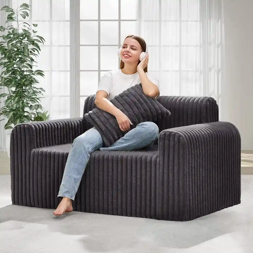 Hobestluk Couch Sofa 2-Seater Foam Sofa Loveseat for Small Spaces Comfy Sofas