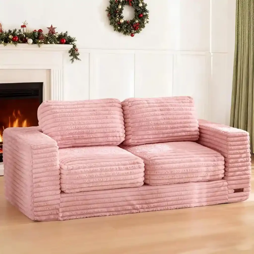 MAXYOYO Bean Bag Chair, Two-seat Bean Bag Sofa with Pillows and Armrests for Adults