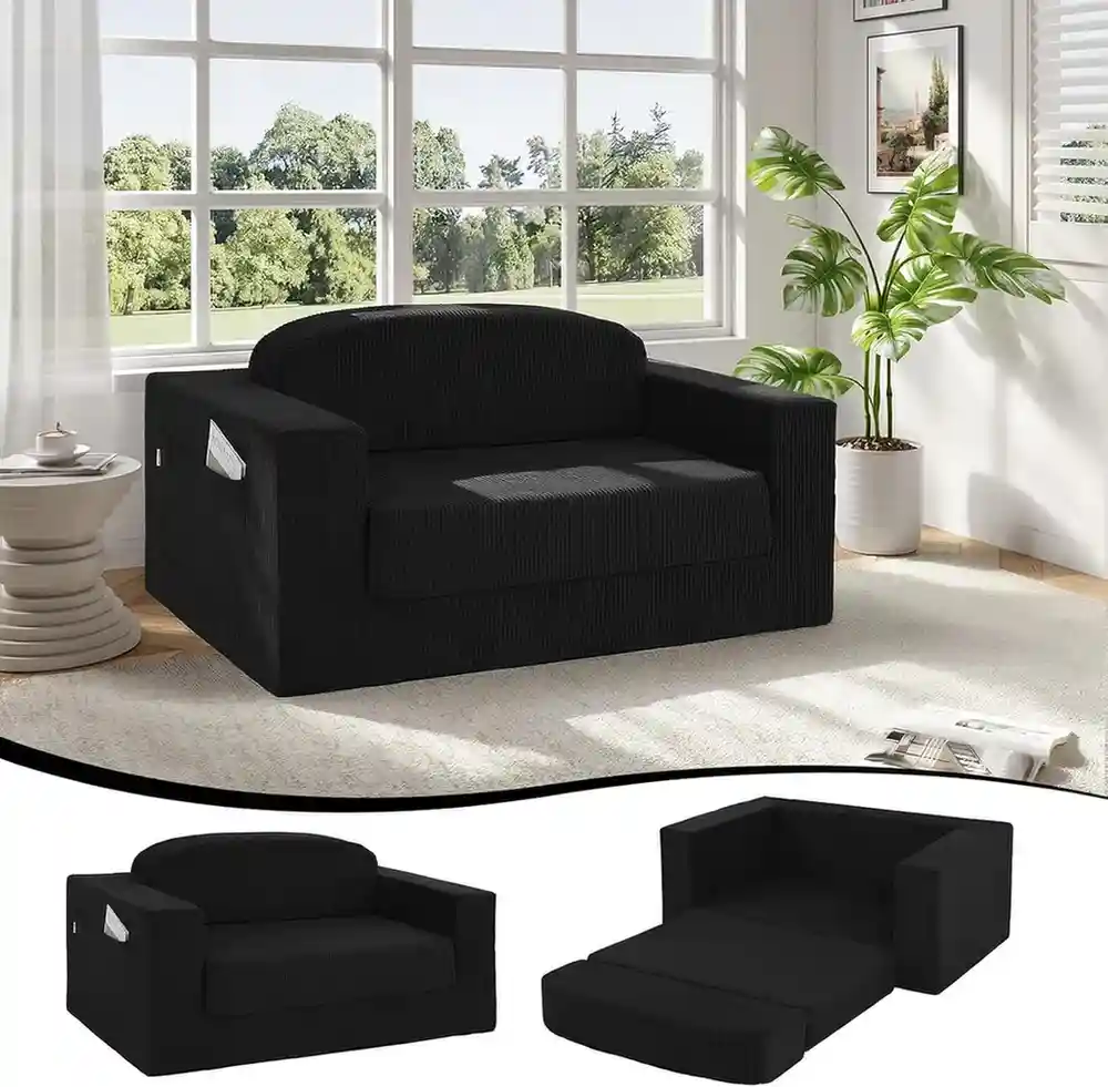 MeMoreCool Convertible Sofa Bed, Pull Out Loveseat Sleeper Sofa, Small Boneless Cloud Couch Bed for Adults