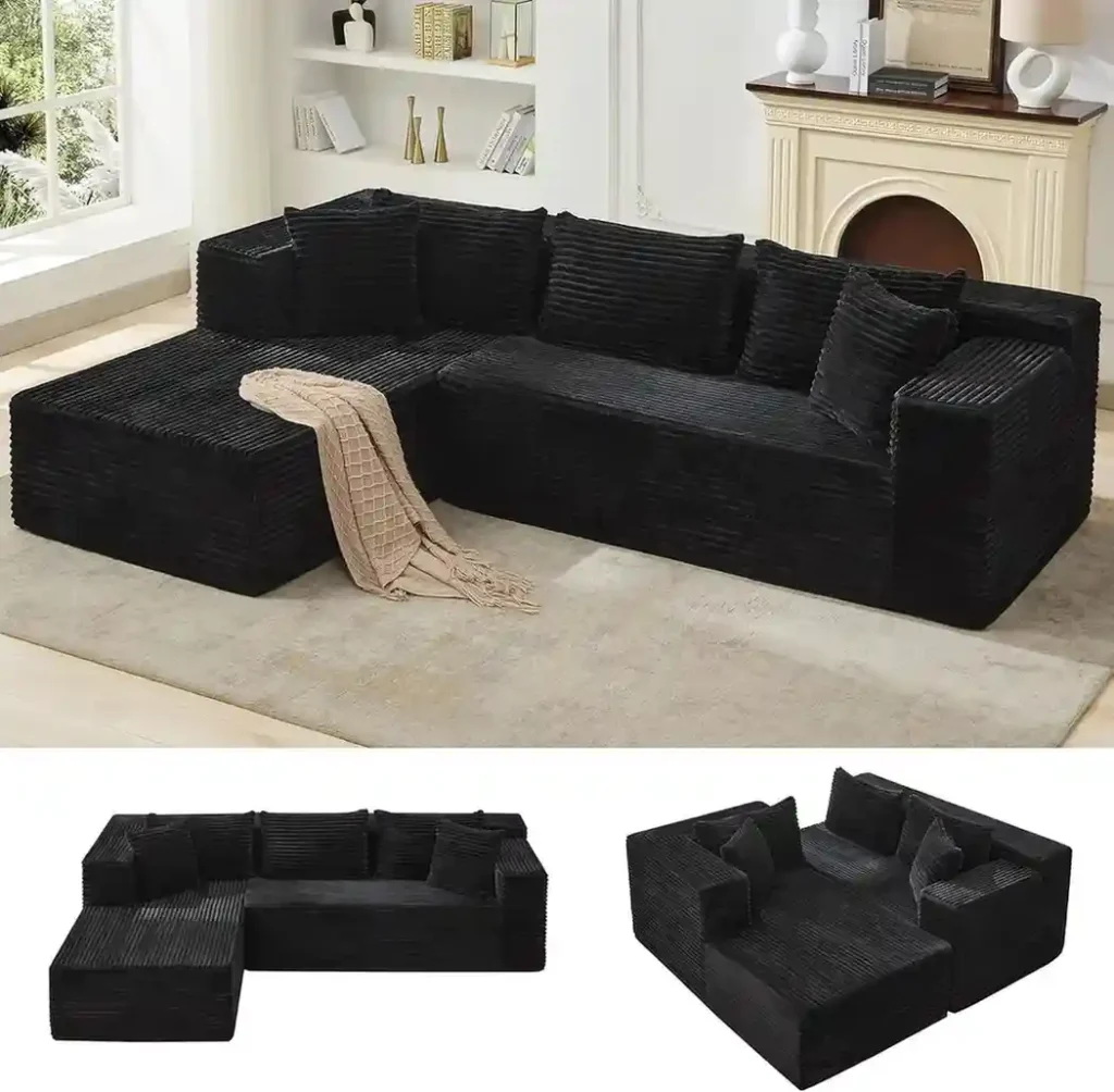 Modular Sectional Sofa Cloud Sectional Couch, 106 Comfy L Shaped Couches for Living Room