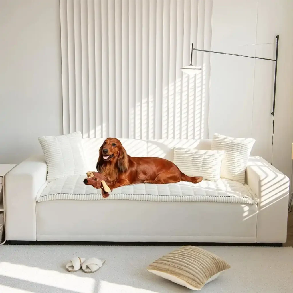 Sofa Cover Fuzzy Couch Cover for Pet, Couch Covers for Dogs Washable Non-Slip