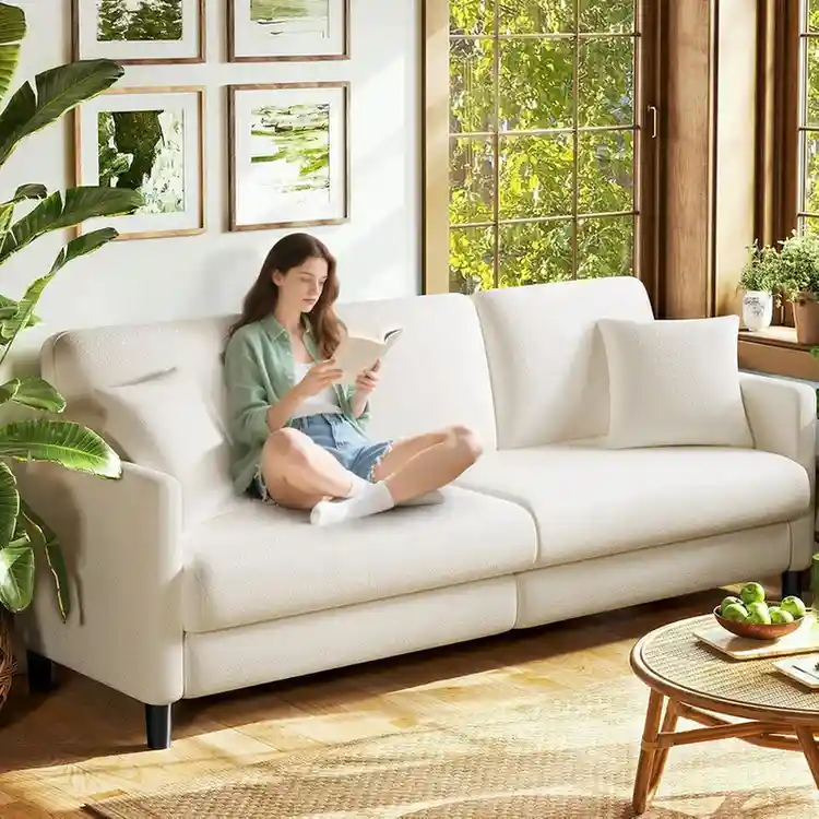 Welzona 83 Couches for Living Room, Comfy Sofas for Living Room, Teddy Sofa Couch