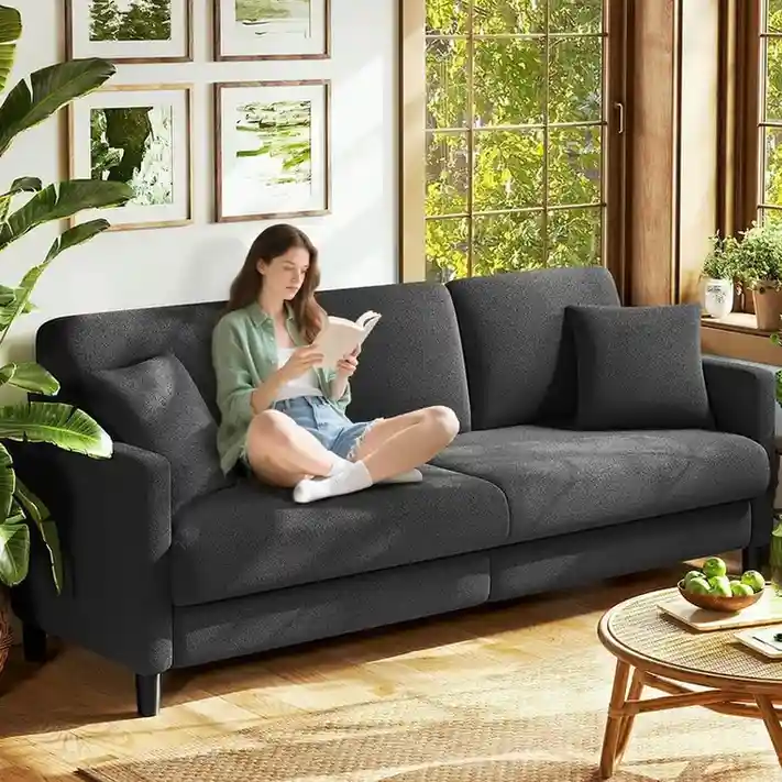 Welzona 83 Couches for Living Room, Comfy Sofas for Living Room, Teddy Sofa Couch