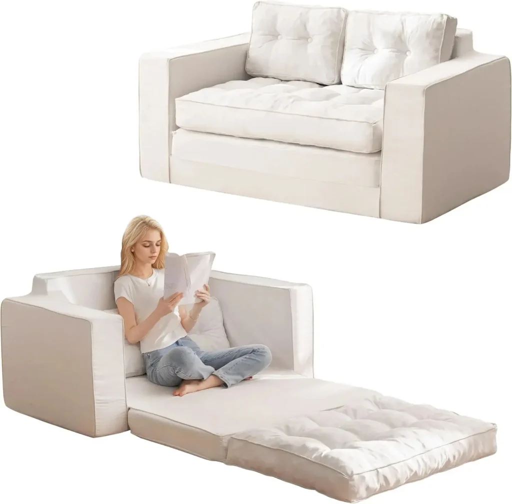 YOSHOOT Loveseat Sleeper Sofa,55 Convertible Sofa Bed Couch Futon Couches for Living Room