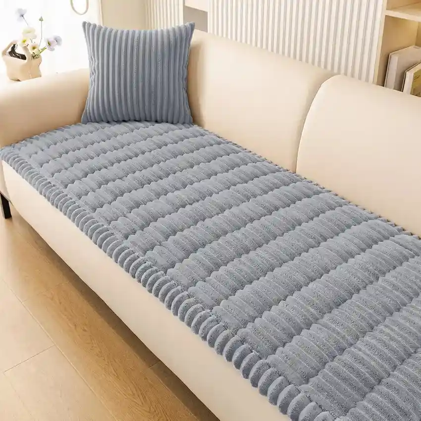 Smiry Couch Cover for Dogs Washable, Non Slip Fuzzy Pet Couch Covers for 3 Cushion Sofa