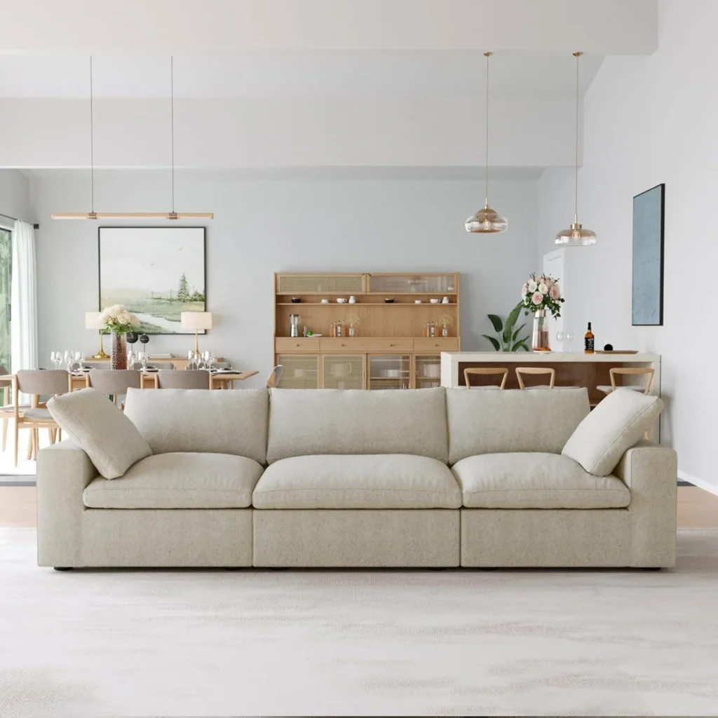 JACH 3-Seater Cloud Modular Sectional Couches, Convertible Couch, Cushion Covers Removable, Cloud Sofa, Sectional Sofas for Living Room Bedroom Apartment