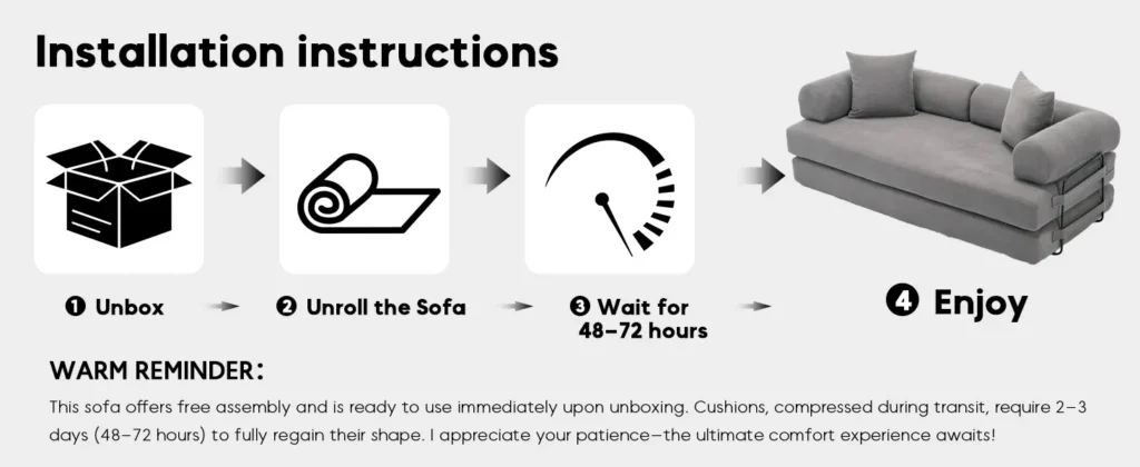 installation of teddy sofa
